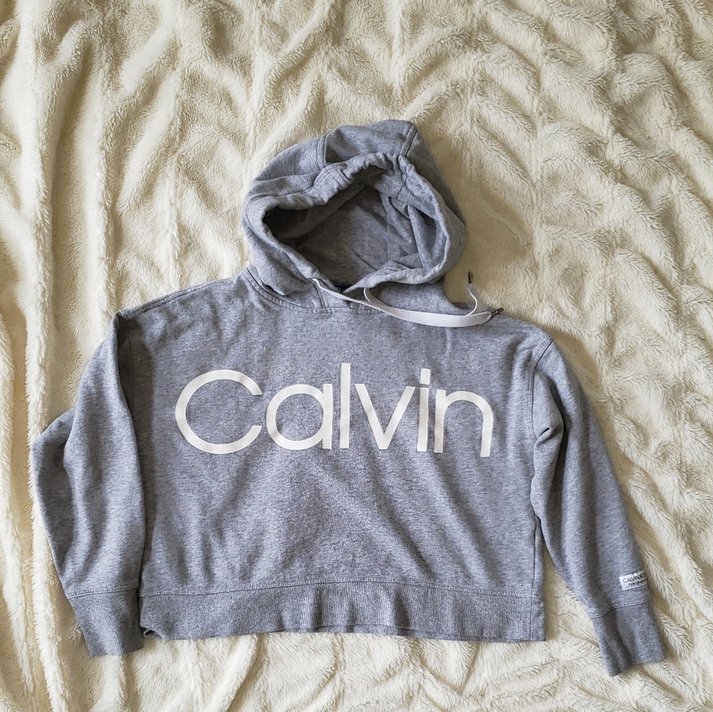 Calvin Klein size MEDIUM gray cropped oversized